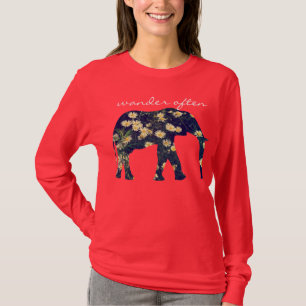 Elefant-Silhouette-Gänseblümchen-Inspirational T-Shirt