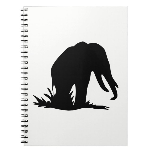 Elefant Silhouette Notizblock (Vorderseite)