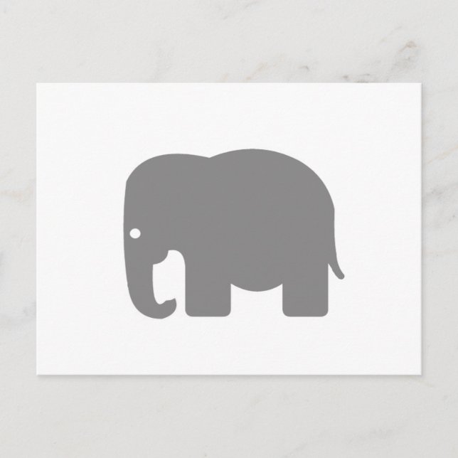 Elefant Silhouette Postkarte (Vorderseite)