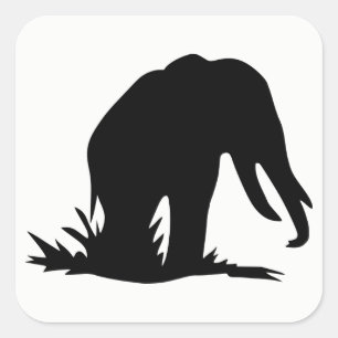 Elefant Silhouette Quadratischer Aufkleber