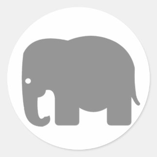Elefant Silhouette Runder Aufkleber
