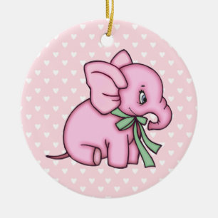 Elefant-Spielzeug-Rosa Keramik Ornament