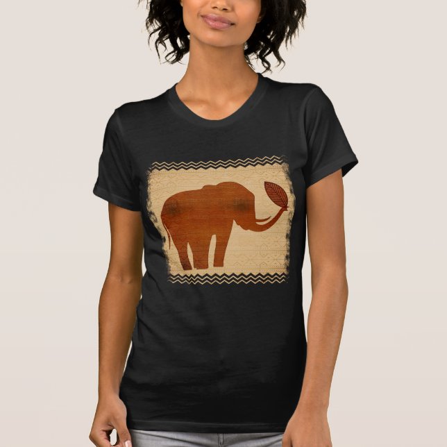 Elefant-Stammes- Kunst-Entwurf T-Shirt (Vorderseite)