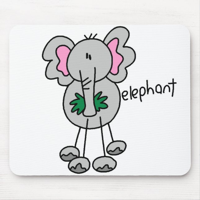 Elefant-Strichmännchen-Mauspad Mousepad (Vorne)