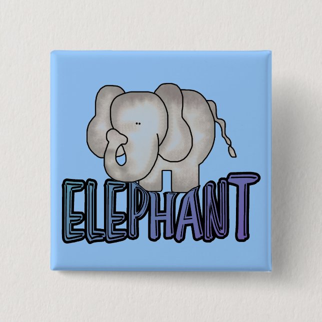 Elefant-T-Shirts und Geschenke Button (Vorderseite)