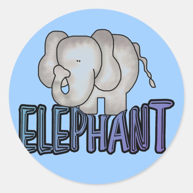 Elefant-T-Shirts und Geschenke Runder Aufkleber (Vorderseite)