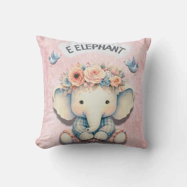 Elefant-Themed Kinderzimmer: Adorable Décor Cushio Kissen (Vorderseite)