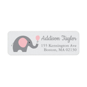 Elefant-Themed Rücksendeadressen-Aufkleber im Ros
