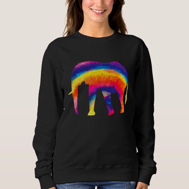 Elefant  Tie Dye Hippie Sweatshirt (Vorderseite)