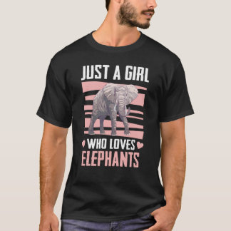 Elefant Tier Ein Mädchen, das Elefanten liebt T-Shirt