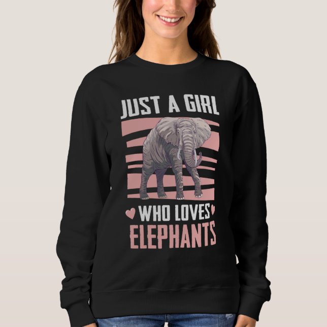 Elefant Tier Einfach ein Mädchen, das Elefanten li Sweatshirt (Vorderseite)