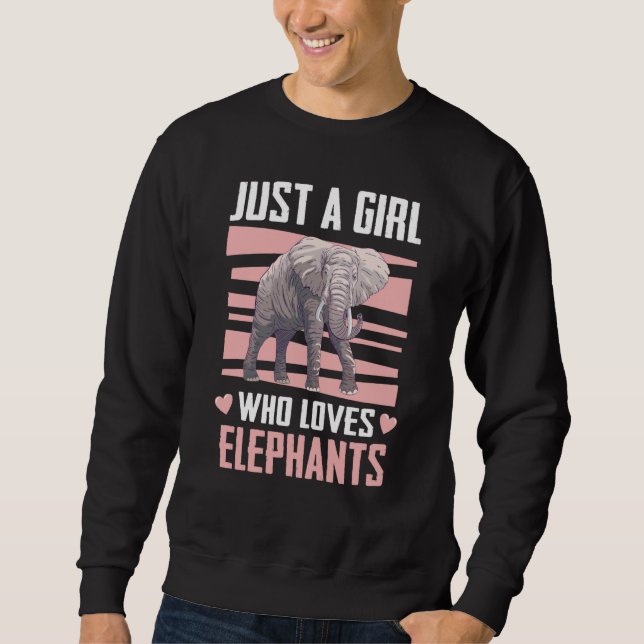 Elefant Tier Einfach ein Mädchen, das Elefanten li Sweatshirt (Vorderseite)