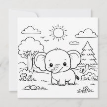 Elefant Tier Kinder Malbuch 