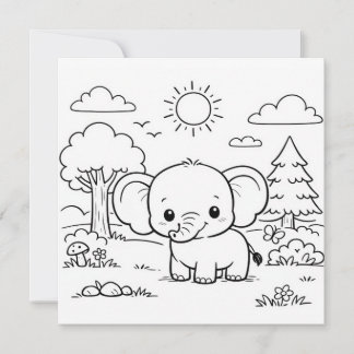 Elefant Tier Kinder Malbuch 