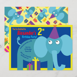 Elefant Tier Kindergeburtstagseinladungen Einladung