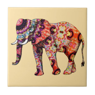 Elefant Tier Traditionelle chinesische Muster Fliese