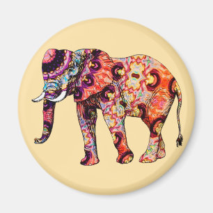 Elefant Tier Traditionelle chinesische Muster  Magnet