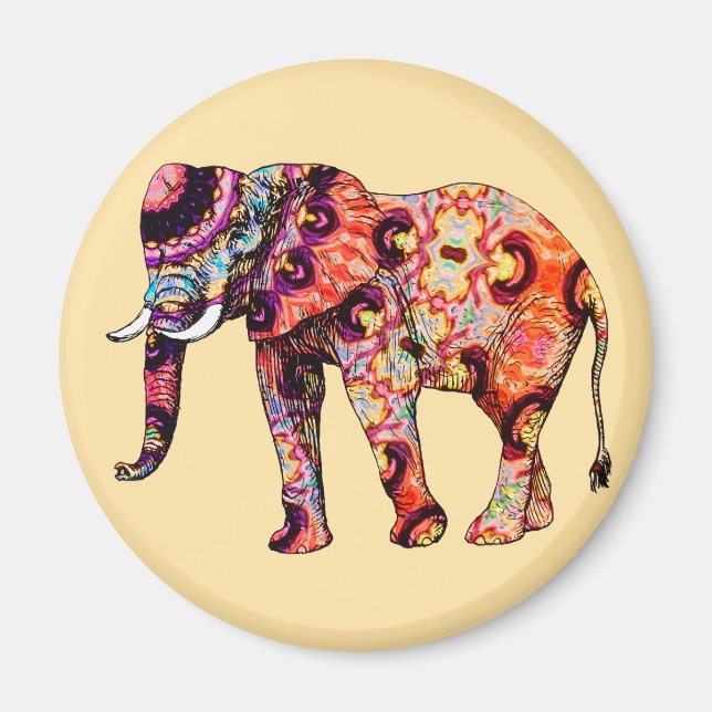 Elefant Tier Traditionelle chinesische Muster  Magnet (Vorne)