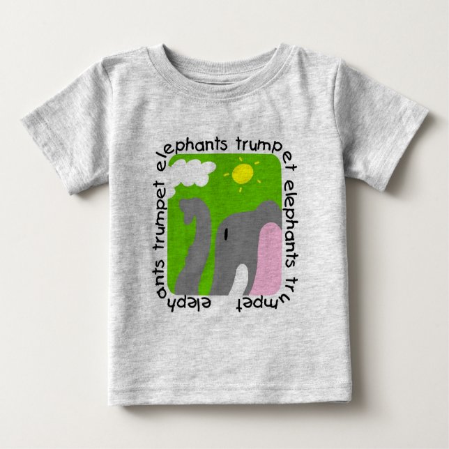 Elefant-Trompete-Baby-Spielanzug Baby T-shirt (Vorderseite)