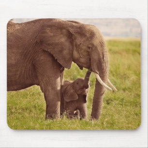 Elefant u. Baby Getty Bild-  Mousepad