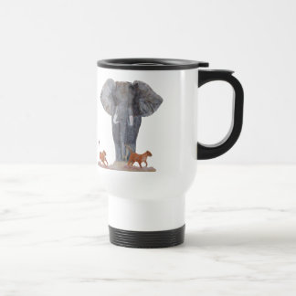 "Elefant-u. Löwin-" Plastikreise-Tasse Reisebecher