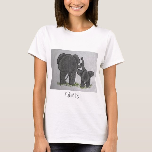 Elefant-Umarmungen T-Shirt (Vorderseite)