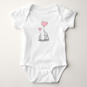 Elefant und Baby-Elefant Einteiler Babykleidung