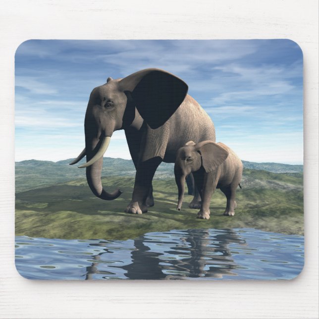 Elefant und Baby Mousepad (Vorne)