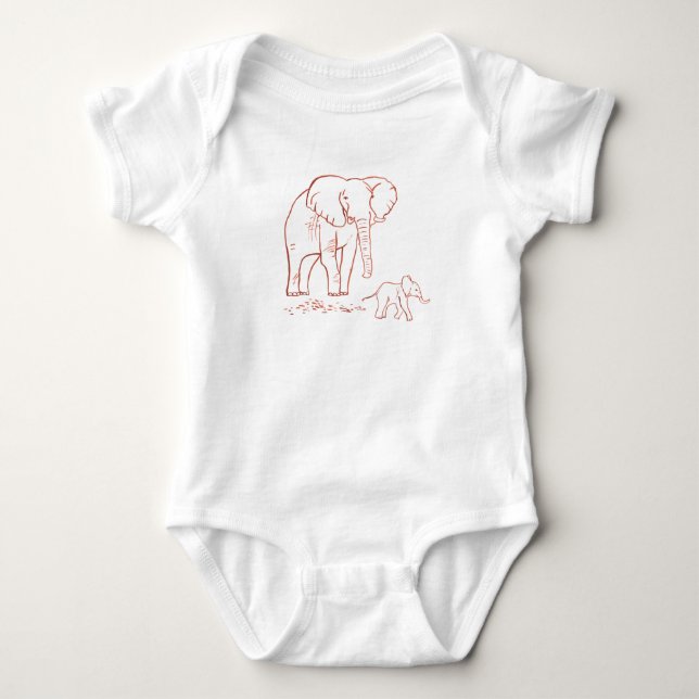 Elefant und Baby Strampler (Vorderseite)