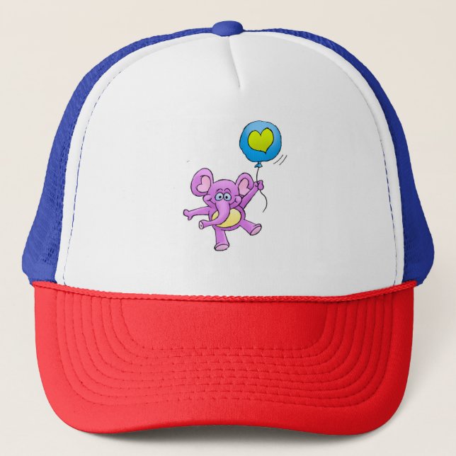 Elefant und Ballon Truckerkappe (Vorderseite)