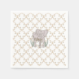 Elefant und Bambus Serviette