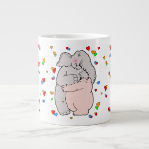 Elefant und Bär umarmen Jumbo-Tasse
