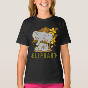 Elefant und Champi-Blume T-Shirt