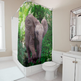 Elefant und Dschungel Duschvorhang
