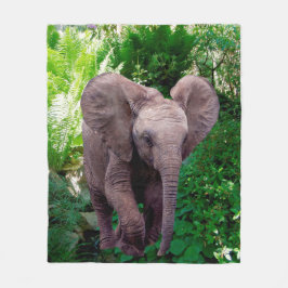 Elefant und Dschungel Fleecedecke