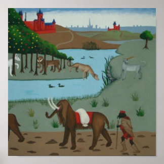 Elefant und Einhorn Poster