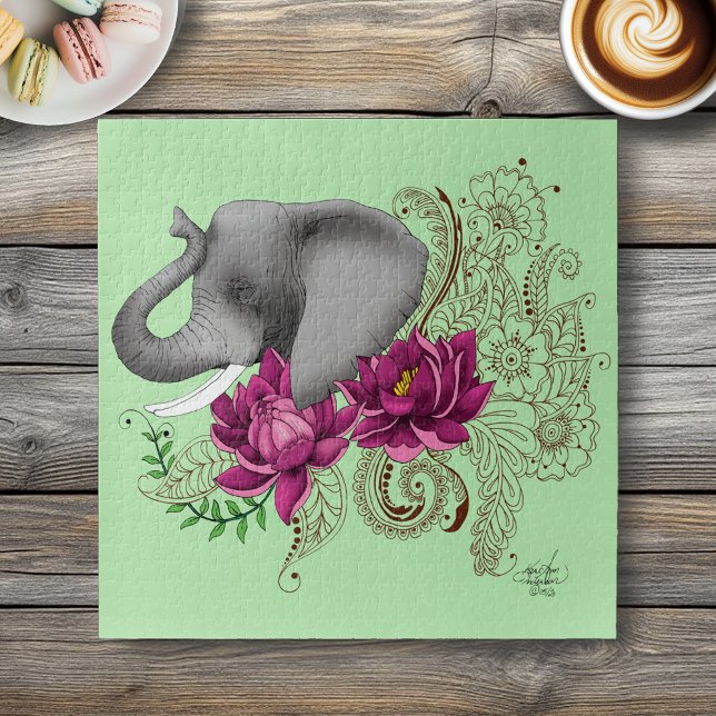 Elefant und Henna Puzzle (Von Creator hochgeladen)