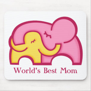 Elefant und Kalb Weltbeste-Mama-Mauspad Mousepad