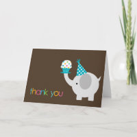 Elefant und kleiner Kuchen danken Ihnen Karten