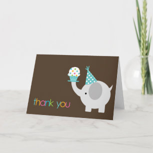 Elefant und kleiner Kuchen danken Ihnen Karten