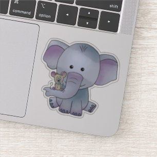 Elefant und Maus Aufkleber