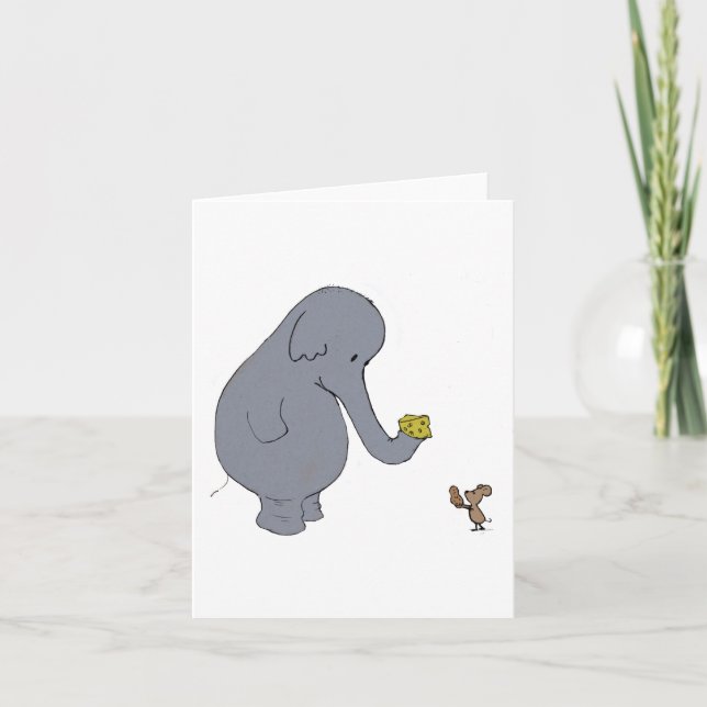 Elefant und Maus Karte (Vorderseite)