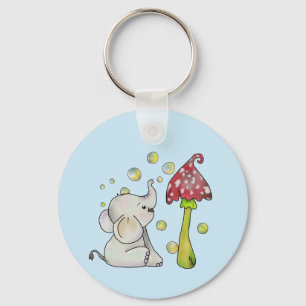 Elefant und Pilz Schlüsselanhänger