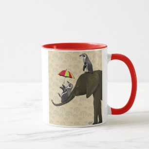 Elefant und Pinguine Tasse