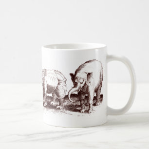 Elefant-und Rhinos-Tasse Kaffeetasse