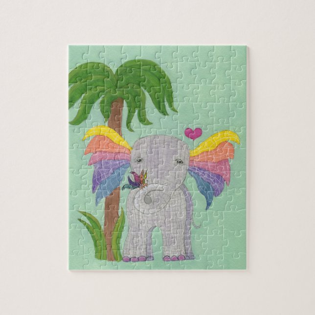 Elefant und Schmetterling BESTE FREUNDIN Puzzle (Vertikal)