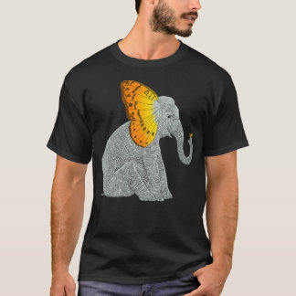 Elefant und Schmetterling T-Shirt