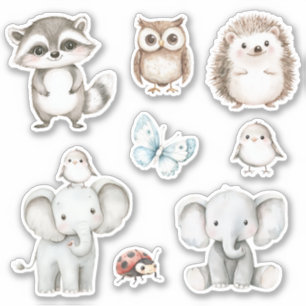 Elefant und Vogel beste Freunde Aufkleber