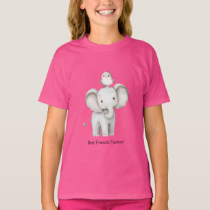 Elefant und Vogel beste Freunde T-Shirt