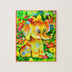 Elefant und Vogel Puzzle